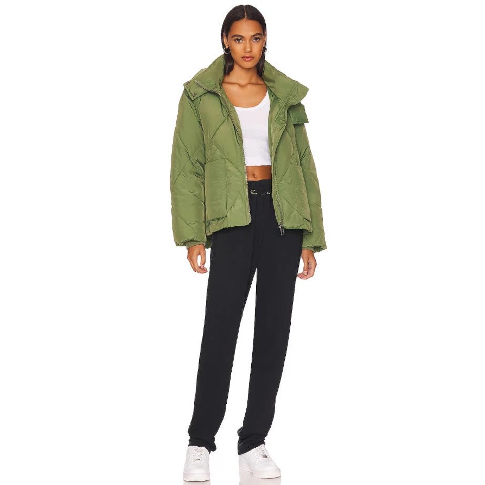 $168 MSRP Free People Womens Hooded Quilted Puffer Forest Glenn - Picture 5 of 5